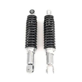 Amortiguadores traseros dobles Horquilla de 290 mm Emgo Classic cuerpo cromado muelle negro