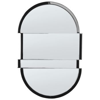 Espejo De Pared De Estilo Moderno En Color Negro 60 X 90 Cm Michery