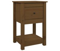 vidaxl mesita de noche madera maciza de pino marron miel 40x35x615 cm