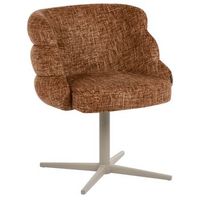 silla giratoria de comedor tapizada estilo moderno de mediados de siglo marron claro youngstown