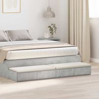 cajones de cama - mueble de dormitorio - madera de ingenieria - gris concreto 140x365x165cm