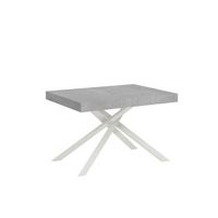 mesa extensible 90x120224 cm karida cemento patas blanca
