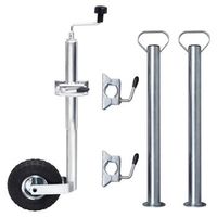 rueda de remolque 48 mm con 2 tubos de soporte y 3 abrazaderas vidaxl