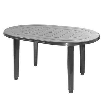 Mesa Resina Oval 130x90 Cm Antracita 4020ant Garden Life