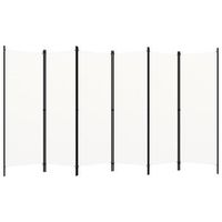 biombo separador de ambientes 6 paneles 300 x 180 cm en tela blanca y hierro dec031047