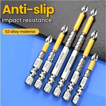 5 uds mejorado de alta dureza y broca magnética fuerte 25/50/65/70/90/150mm Cruz antideslizante tornillo de taladro manual eléctrico de alta dureza