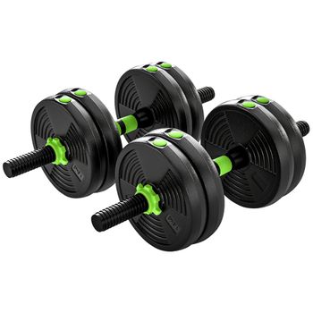 SPORTNOW Set de mancuernas ajustable 15 kg - Mancuernas y barras para entrenamiento de fuerza