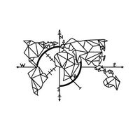 decoracion pared de metal mapamundi metal decor 2 negro 111x74 cm