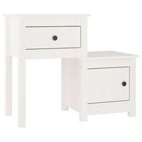 mesita de noche madera maciza de pino blanco 795x38x655 cm vidaxl