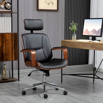 Silla De Oficina De Pu Espuma Acero Álamo Vinsetto 63x62x120 Cm-negro