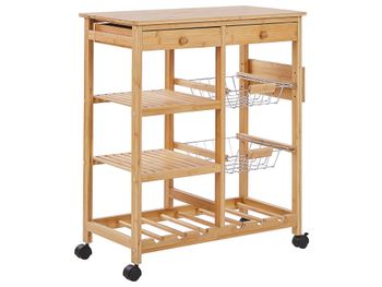 Carrito de cocina  bambú marrón claro