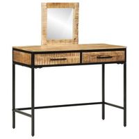 mesa de tocador marron 100 x 40 x 120 cm madera maciza de mango vidaxl