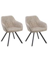 conjunto de 2 sillas de comedor  tela beige