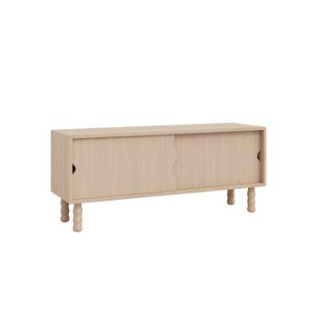 Mueble de TV bajo de madera maciza natural 120 cm Sin barnizar