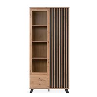 vitrina 2 puertas y 2 cajones decoracion roble l92 cm