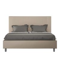 cama sin somier acolchada 160x190 cuero sintetico gris paloma goya