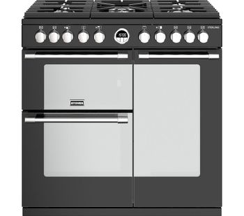 STOVES Sterling S900DF BK 90 cm Dual Fuel Range Cooker - Black, Black