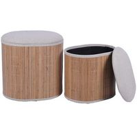 set 2 pufs gris