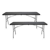 pack 2 mesas plegables portatiles resina 180cm 7house