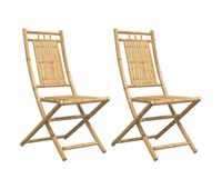 vidaxl sillas de jardin plegables 2 unidades bambu 46x66x99 cm