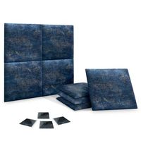 dhome juego de 8 paneles tapizados de tela de lujo pack autoadhesivos para pared acusticos absorbentes proteccion luxurious blue 50x30cm x8
