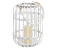 farol de bambu con vela a pilas