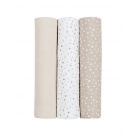 Juego de pañales de muselina 3 uds 100x100 cm Dots Beige