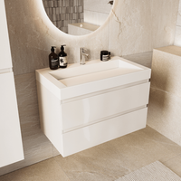 mueble de bano zarivo 80 cm - blanco brillante lomazoo