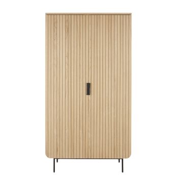 Armario de 2 puertas de chapa de roble con iluminación LED