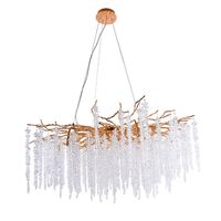 lampara de techo chamonix 18xg9 aregxd120cm ccristales transparentes y armazon dorada