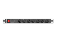 regleta lanberg 1u 10a 7x schuko rack 19 2m negro c14
