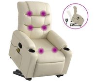 vidaxl sillon reclinable de masaje de pie cuero artificial color crema
