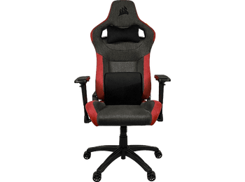 Silla gaming - Corsair T3 Rush, Reposacabezas 4D, Espalda inclinable, Hasta 120 kg, Almohadilla incluida, Rojo