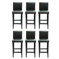 taburetes de bar 6 unidades de cuero artificial negro vidaxl