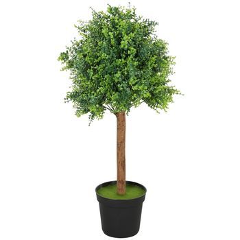 Planta Artificial De Boj De 90 Cm, De Plástico, En Maceta Para Salón.