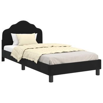 Cama Para Niños Con Cabecero Negro 90 X 200 Cm Terciopelo Vidaxl