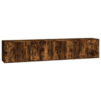Muebles Para Tv De Pared 2 Uds Roble Ahumado 100x34,5x40 Cm Vidaxl
