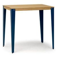 mesa lunds alta 80x140x110cm azul en madera maciza de pino acabado natural estilo nordico industrial box furniture