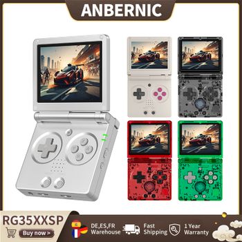 Anbernic-consola de juegos portátil RG35XXSP, Retro, con tapa, pantalla IPS de 3,5 pulgadas, Linux, 64 bits, compatible con WiFi, Bluetooth, transmisión, salida HDMI-TV