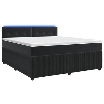 Cama Tapizada 144x190x100,5 Cm Terciopelo - Negro