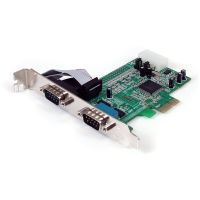 startech pex2s553 tarjeta adaptadora pcie 2 puertos rs232 uart 16950 serial