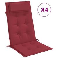 cojines de silla con respaldo alto 4 uds tela oxford rojo tinto vidaxl