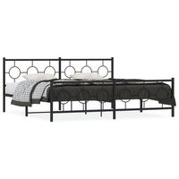 estructura cama sin colchon con estribo metal negro 200x200 cm vidaxl