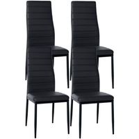 juego de 4 sillas de comedor mayfair simil cuero negro 40x415x99 cm clp