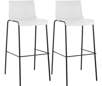 Pack de 2 taburetes de bar hover de plástico blanco 48x43x100 cm