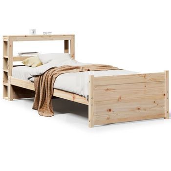Estructura De Cama Con Cabecero Madera Maciza Pino 75x190 Cm Vidaxl