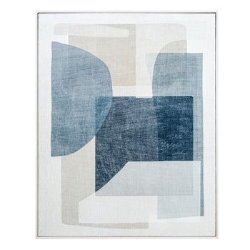 Cuadro Lienzo Blanco, Gris Y Azul