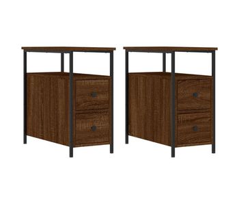 Vidaxl mesitas noche 2 uds madera ingeniería marrón roble 30x60x60 cm