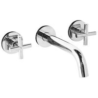 grifo mezclador empotrado de lavabo de laton con 3 agujeros para grifo plateado kaieteur