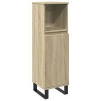 armario de bano madera contrachapada roble sonoma 30x30x100 cm vidaxl